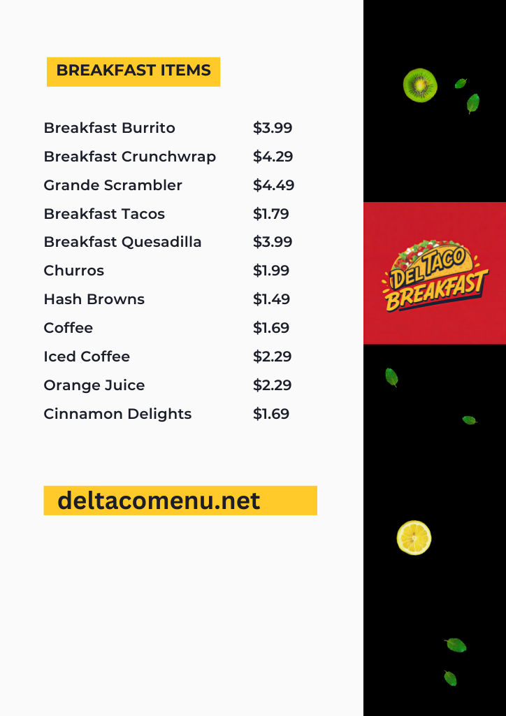 Complete Del Taco Menu with Photos Prices & Specials 2025 3 del taco menu detail